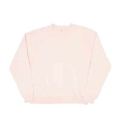 RUSSELL ATHLETIC Frill Sweatshirt Pink High Neck Womens L