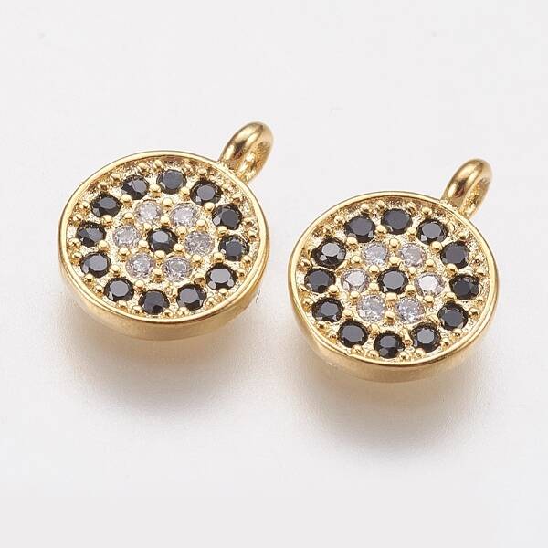 Brass Micro Pave Cubic Zirconia Charms