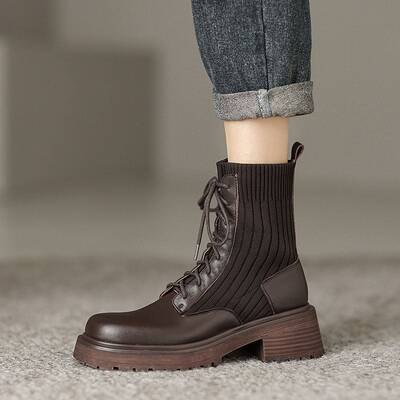 CHIKO Inocencia Round Toe Block Heels Ankle Boots
