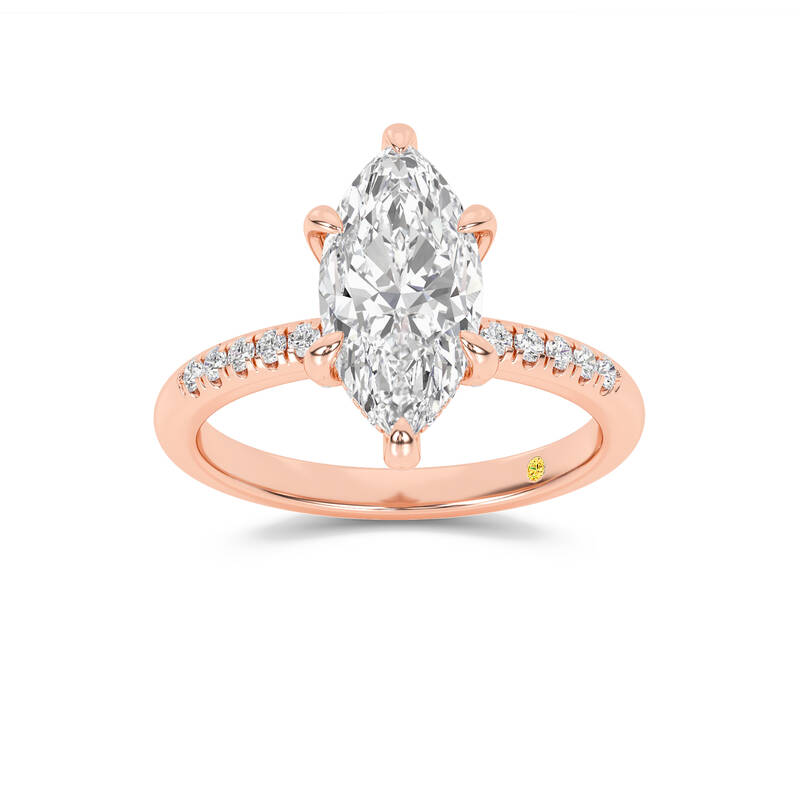 Aurelia Quarter Coverage Hidden Halo Marquise Lab Grown Diamond Engagement Ring | 18K Rose Gold 2 1/3 CT. TW.