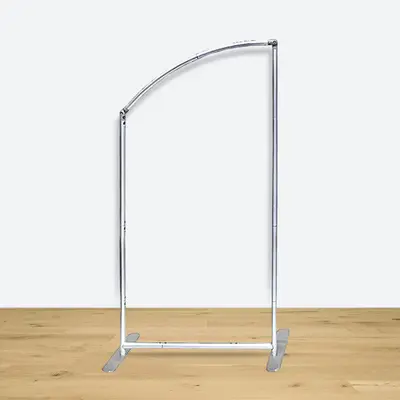 Silver 3X6FT Half Arch Wall Party Chiara Metal Frame - Aperturee