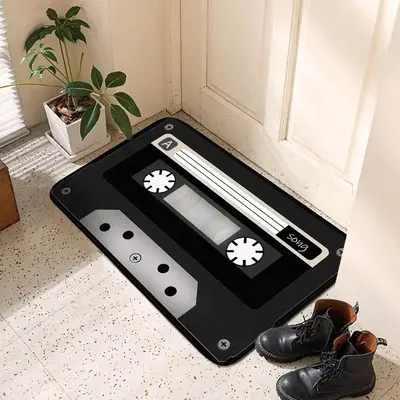 1 Piece Christmas Magnetic Tape Pattern Square Rug, Modern Style Non-slip Floor Mat, Home Decoration Mat for Living Room & Be...