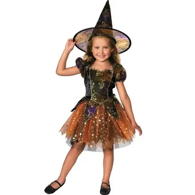Girls Witch Costume, Sparkle Glam Deluxe Halloween Dress Up