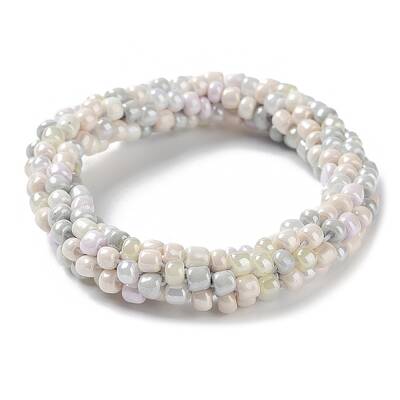 Crochet Glass Beads Braided Stretch Bracelet