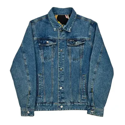 Nickelodeon Members Only Cartoon Denim Jacket - Large Blue Cotton