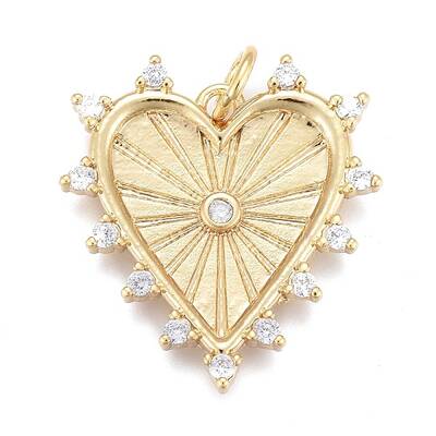 Brass Micro Pave Clear Cubic Zirconia Pendants