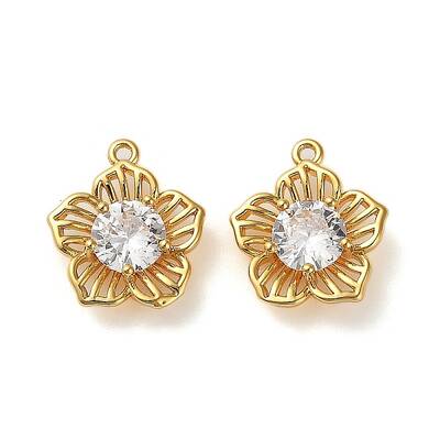 Brass Micro Pave Cubic Zirconia Pendants