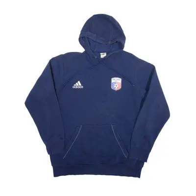 ADIDAS Football Hoodie Blue Pullover Mens L