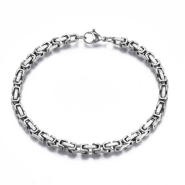 Non-Tarnish 201 Stainless Steel Byzantine Chain Bracelets