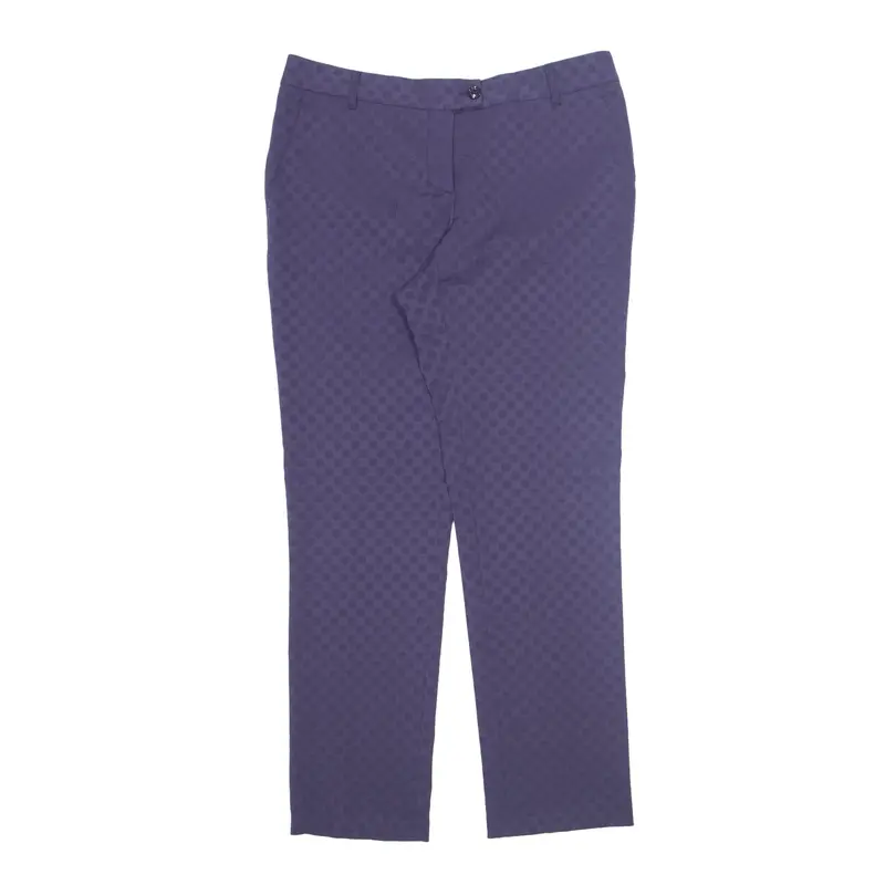 MOSCHINO Cheap and Chic Polka Dot Trousers Purple Regular Tapered Wool Womens W34 L32