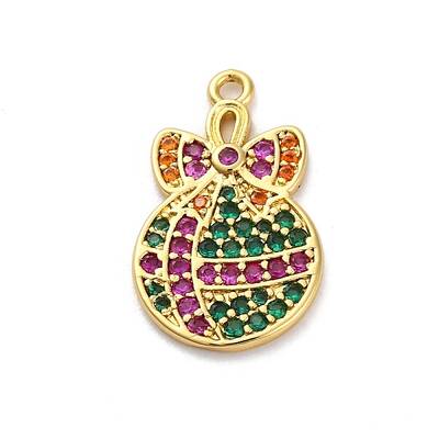 Christmas Series Brass Micro Pave Cubic Zirconia Pendants