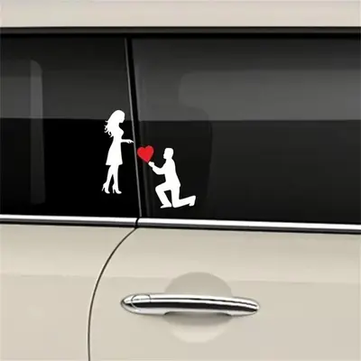Personalized Creative Car Sticker, 1 Count Couple Succesful in the Dark Car Sticker, Universal Car Window Decoration Sticker