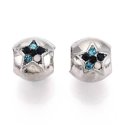 Alloy Rhinestone European Beads