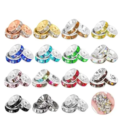 DIY spacer collection(Metal&Silicone) Spacer Beads,CrystalBeads,Rhinestone Beads,Beads for Jewelry Making Necklaces,Bracelet ...