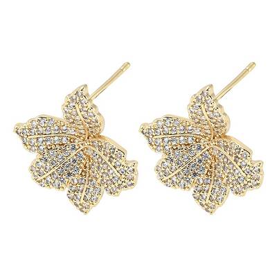 Brass with Cubic Zirconia Stud Earring