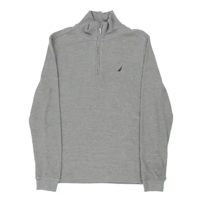 Age 12-13 Nautica 1/4 Zip - Large Grey Cotton