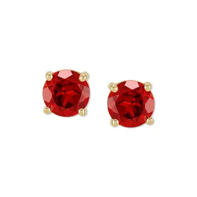 Gold Vermeil Personalized Birthstone Stud Earrings