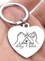 Heart Shaped Keychain, Fashionable Letter Pattern Keychain for Women & Men, Trendy All-match & Exquisite Keychain for Birthda...