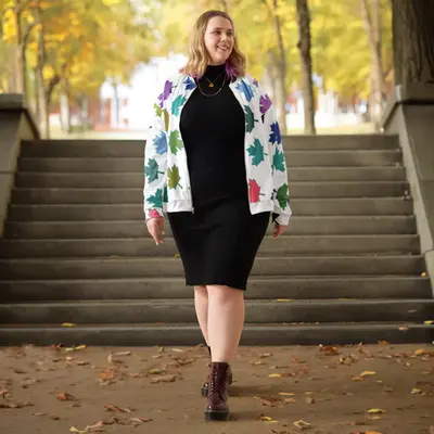 Autumn Elegance Bomber Jacket - Embrace the Season's Splendor