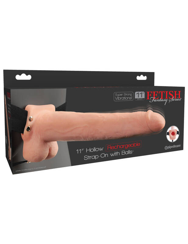 Fetish Fantasy Series 11 Hollow Rechargeable Strap-on With Balls - Flesh