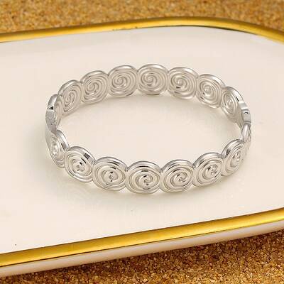 Spiral 304 Stainless Steel Bangles for Women