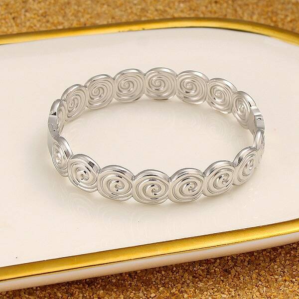 Spiral 304 Stainless Steel Bangles for Women