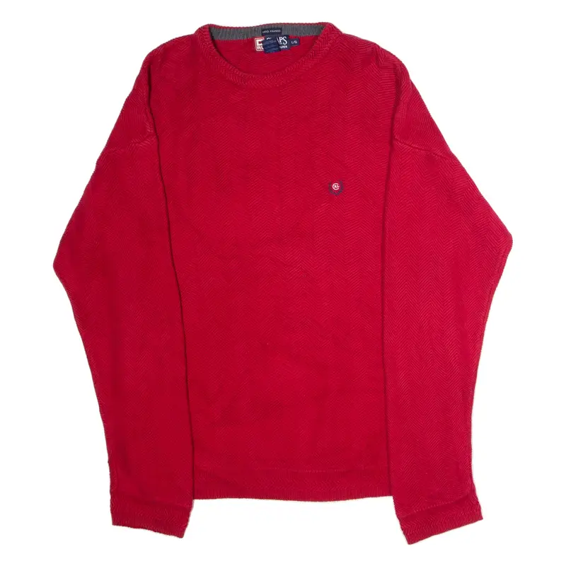 CHAPS RALPH LAUREN Mens Jumper Red Crew Neck Chunky Knit L