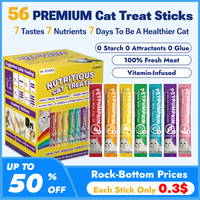 Nutritious Cat Treats, Grain-Free, Lickable, Squeezable Creamy Cat Treat/Topper, Variety Box