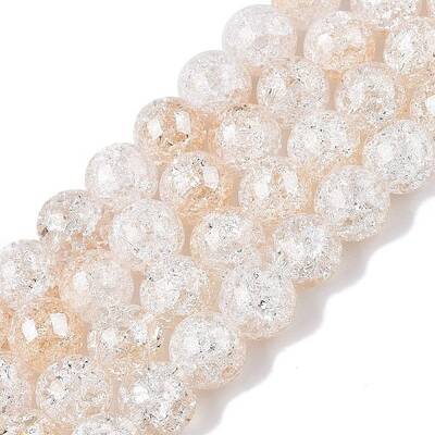 Electroplated Crackle Glass Beads Strands