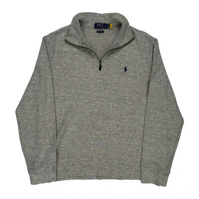 Ralph Lauren 1/4 Zip - Medium Grey Cotton