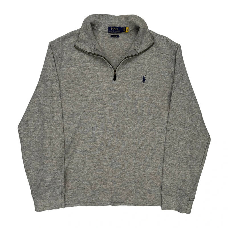 Ralph Lauren 1/4 Zip - Medium Grey Cotton