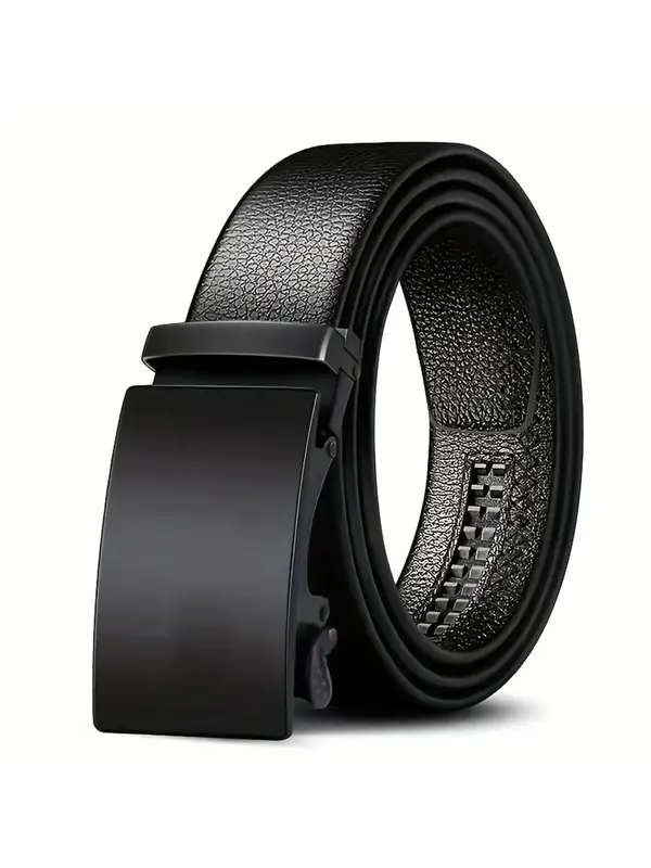 Men's Classic Business Texture Belt, Casual Fashion Versatile Automatic Buckle Belt, Fashion Casual Pu Leather Belt