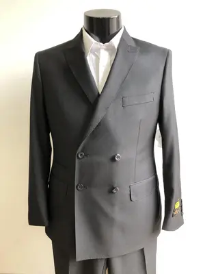 DB-Slim Solid Black - Wholesale Mens Suits - Wholesale Suits