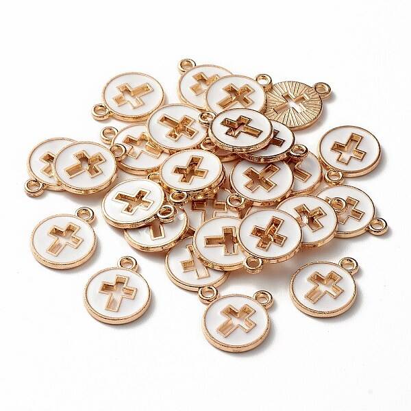 Light Gold Plated Alloy Enamel Pendants