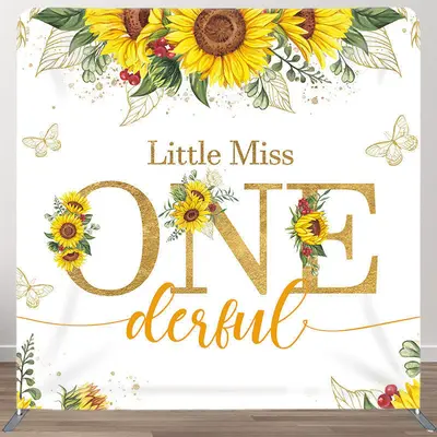 Aperturee Little Miss Onederful Fabric Backdrop Cover for Birthday - Aperturee