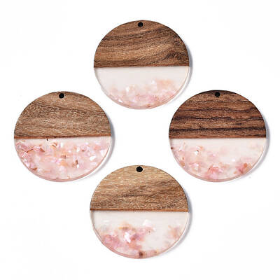 Transparent Resin & Walnut Wood Pendants