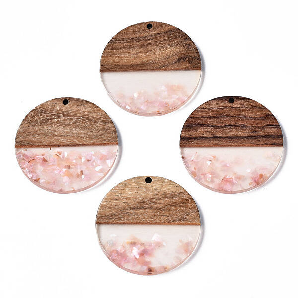 Transparent Resin & Walnut Wood Pendants