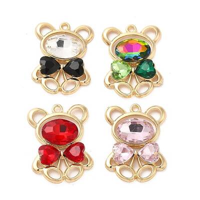Rack Plating Alloy Glass Pendants