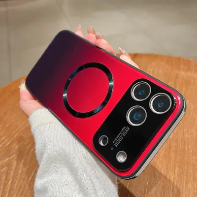 Magnetic Case with Full Camera Lens Protector For iPhone 12 13 14 15 16 17 Pro Max Silicone Case, Compatible with MagSafe Scr...