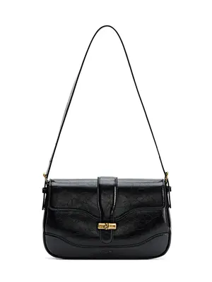Smting Flap Bag with Bamboo Lock