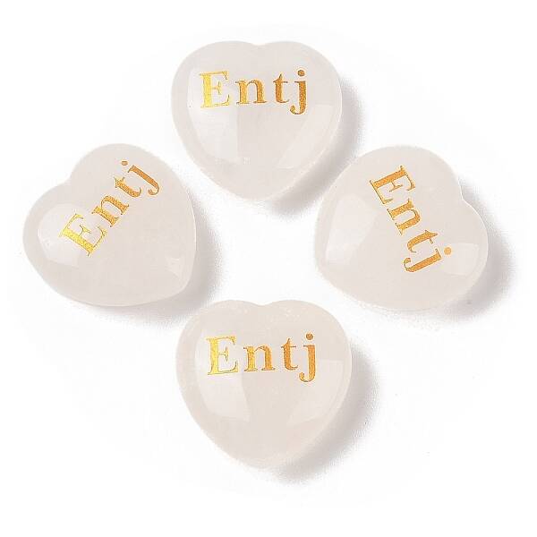 Natural Quartz Crystal Heart Engraving MBTI Figurines Statues for Home Office Desk Decorations