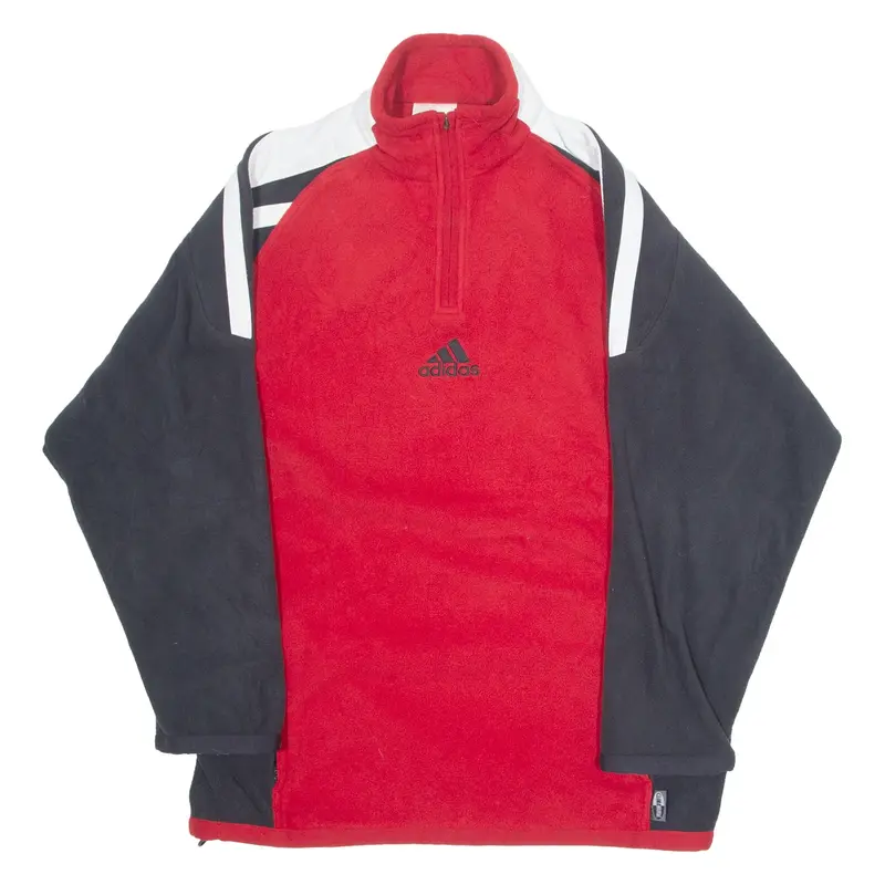 ADIDAS Mens Fleece Red 1/4 Zip Tight Knit XL