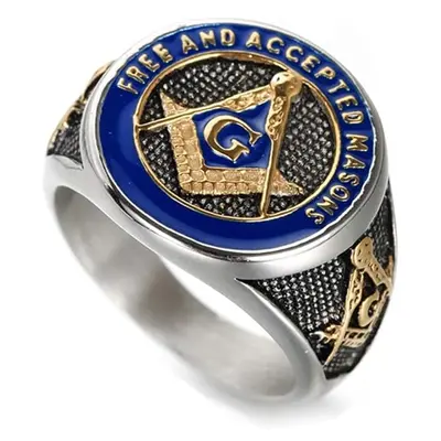 Sterling Silver Freemason Signet Ring for Men