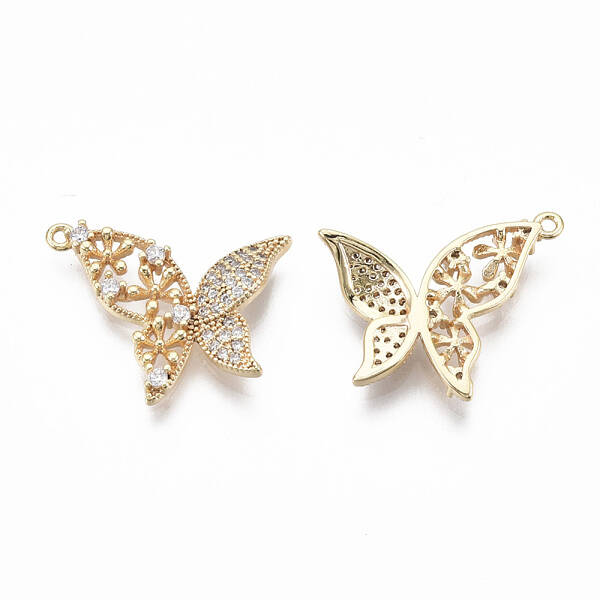 Brass Micro Pave Clear Cubic Zirconia Pendants