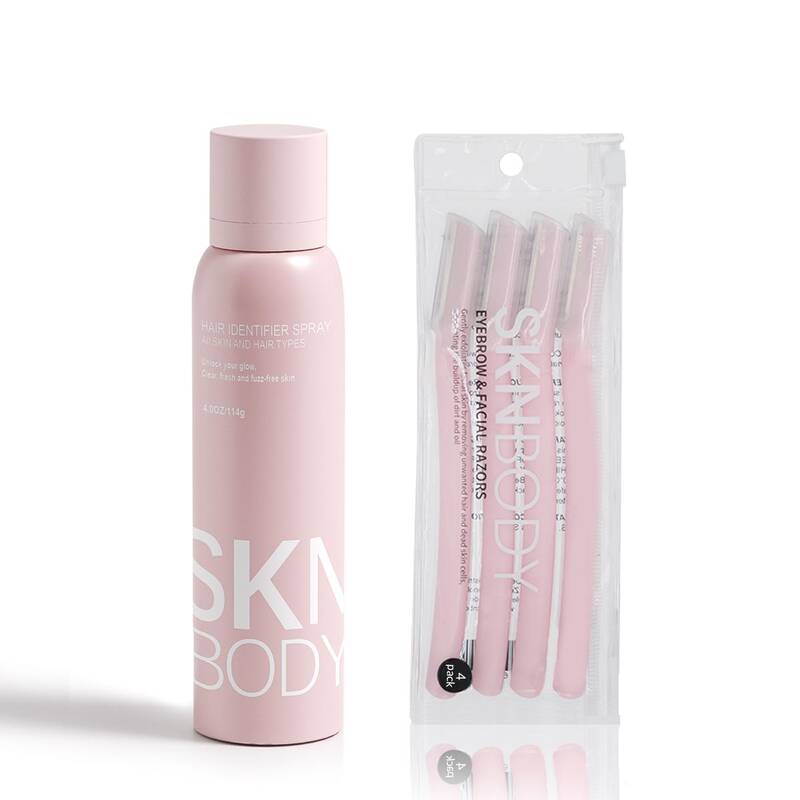 SKNBODY Hair Identifier Spray & Dermaplaning Razor Set – Facial Hair Removal Kit for Peach Fuzz, Smooth & Radiant Skin,