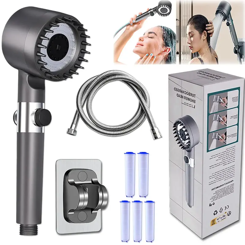 Multifunctional Massage Shower, Handheld High Pressure Shower Head,Massage And Skin Beauty Multifunctional Shower, 3 Settings...