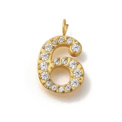 Ion Plating(IP) 304 Stainless Steel Micro Pave Cubic Zirconia Pendants