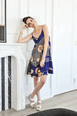 Beat the Heat Strappy Dress - Upcycled | Size: S/M | Color: Saturated