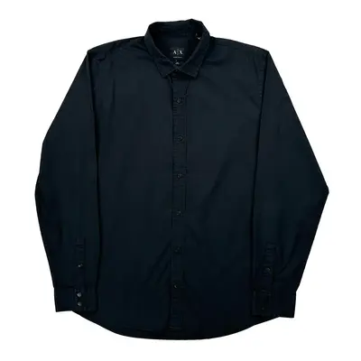 Armani Exchange Slim Fit Shirt - Large Black Cotton