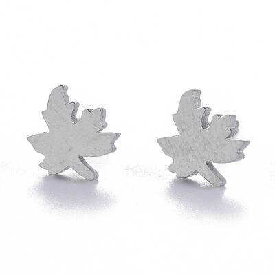 Non-Tarnish Autumn Theme Unisex 304 Stainless Steel Stud Earrings